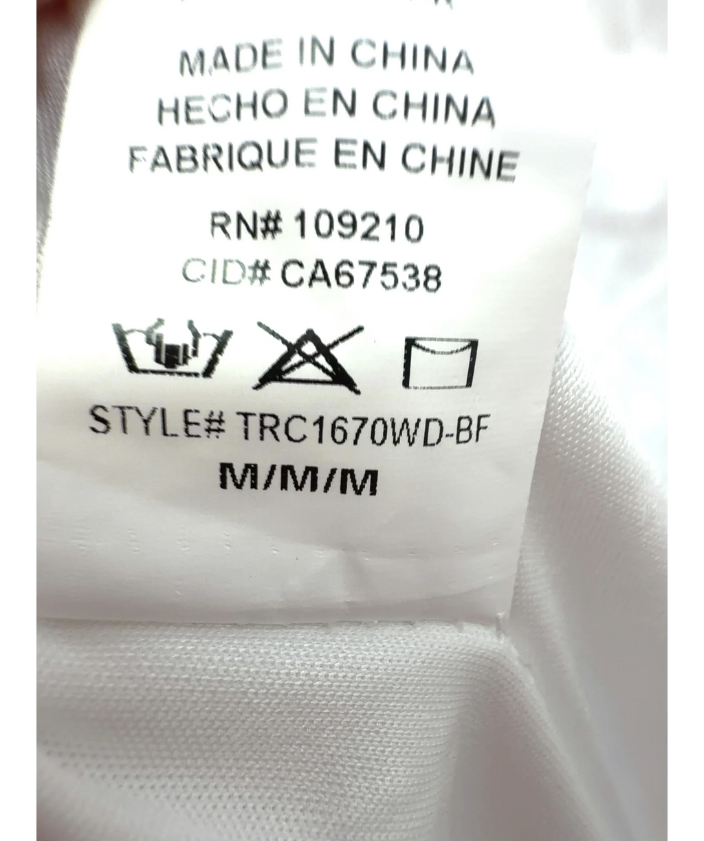 Windsor White Rani Sleeveless Strappy Open-Back Beaded Mermaid Dress, size UK M — care label