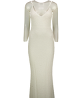Windsor White Rani Sleeveless Strappy Open-Back Beaded Mermaid Dress, size UK M — front