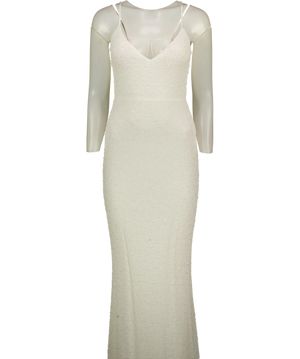 Windsor Rani Sleeveless Strappy Open-Back Beaded Mermaid Dress White UK M