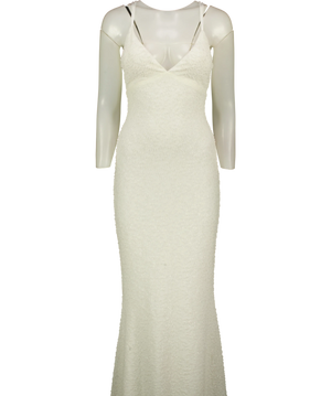 Windsor White Beaded Cut-Out Maxi Gown  Dress UK M