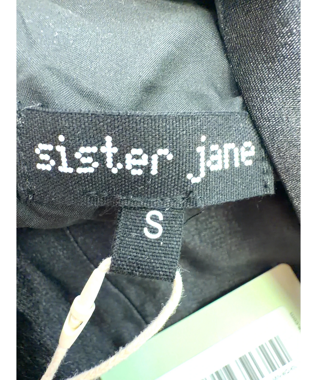 Sister Jane Black Plume Organza / Lume Organza Crop Top and Mini Skirt, size UK S — care label