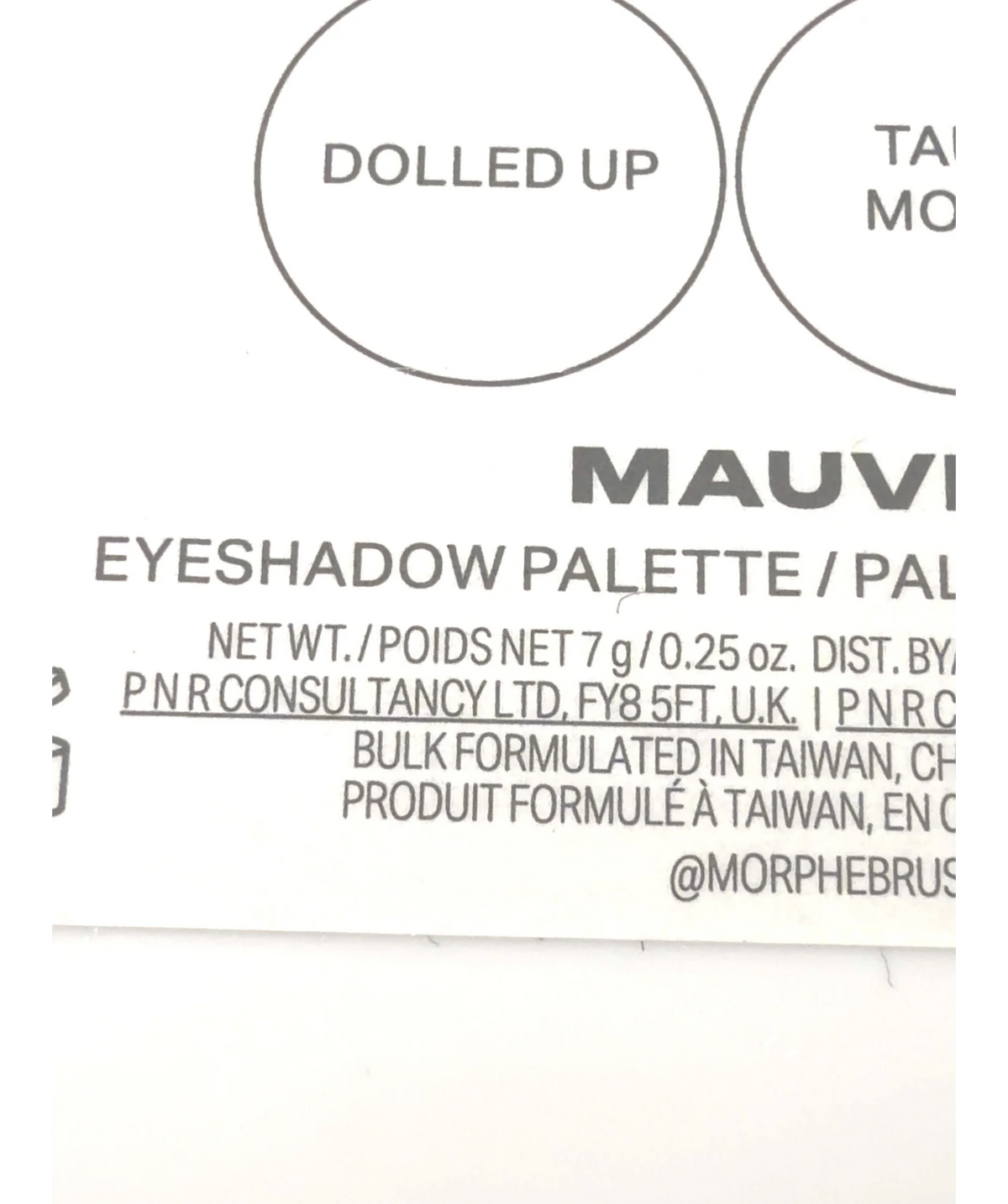 Morphe Mauve Mode MAUVE MODE, size 7g — care label