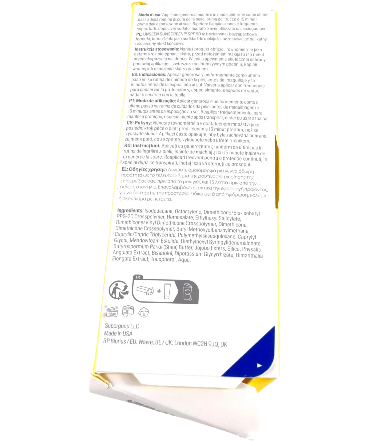 Supergoop Supergoop Unseen Sunscreen SPF 50, size 50ml — back