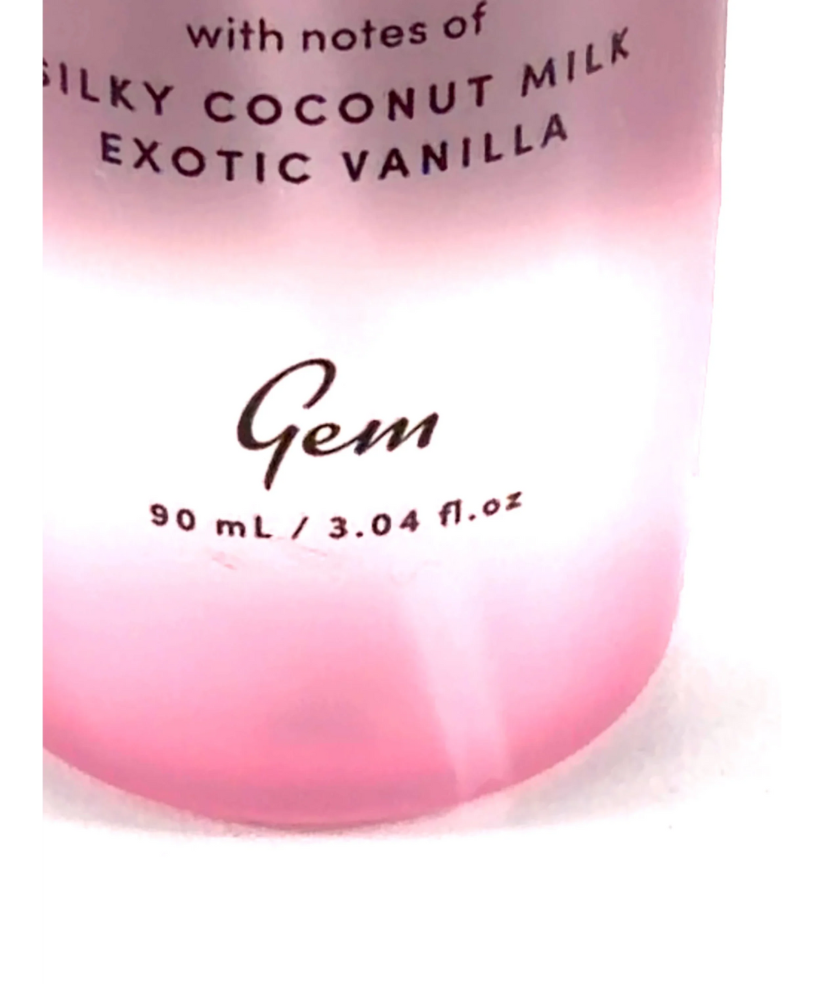 gem COCONUT VANILLA, size 90ml — label