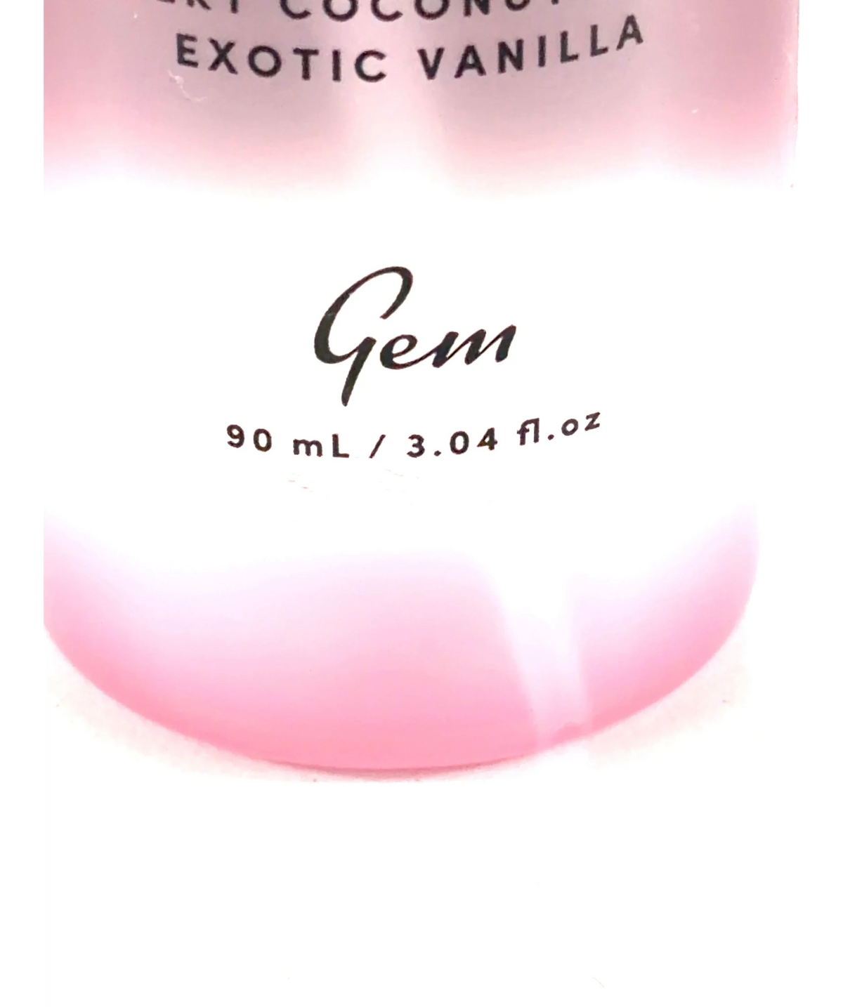 gem COCONUT VANILLA, size 90ml — care label