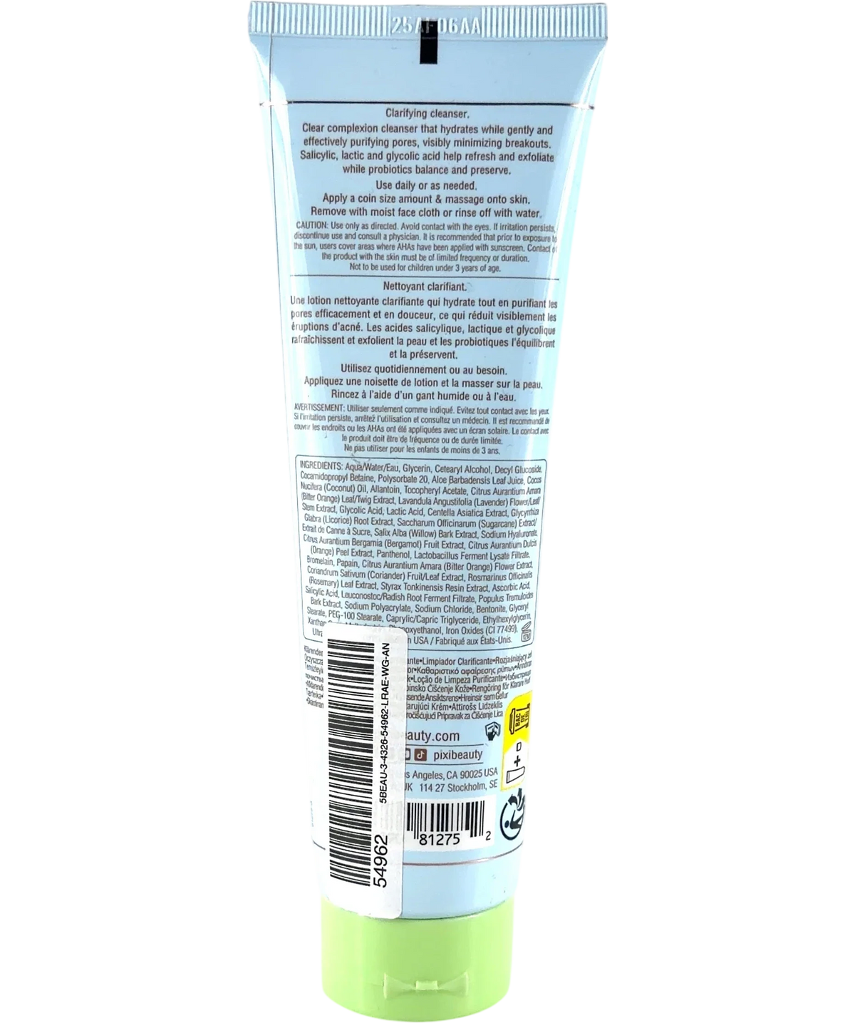 PIXI Clarity Cleanser, size 135ml — back