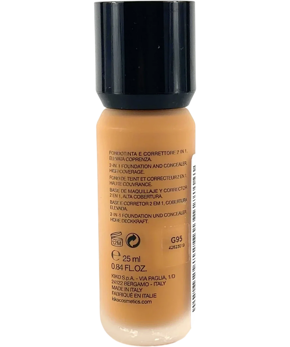 KIKO G95 FULL COVERAGE 2-IN-1 FOUNDATION AND CONCEALER, size 25ml — back