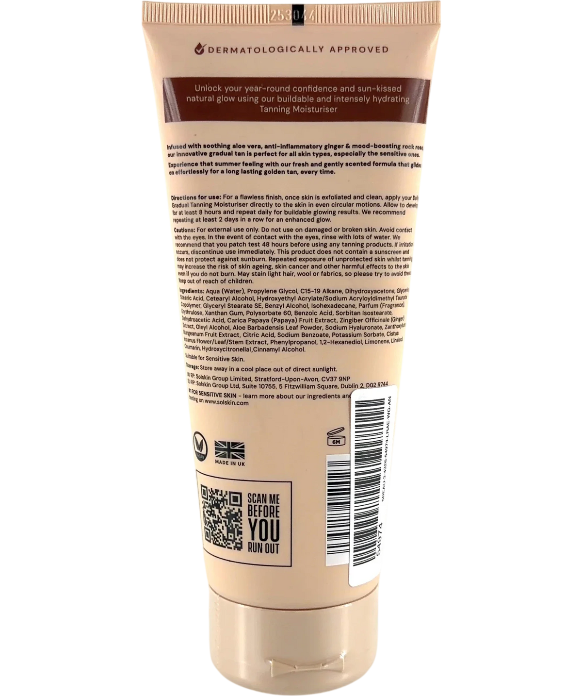 Solskin Medium to Dark Solskin Daily Gradual Tanning Moisturiser - Medium to Dark, size 200ml — back