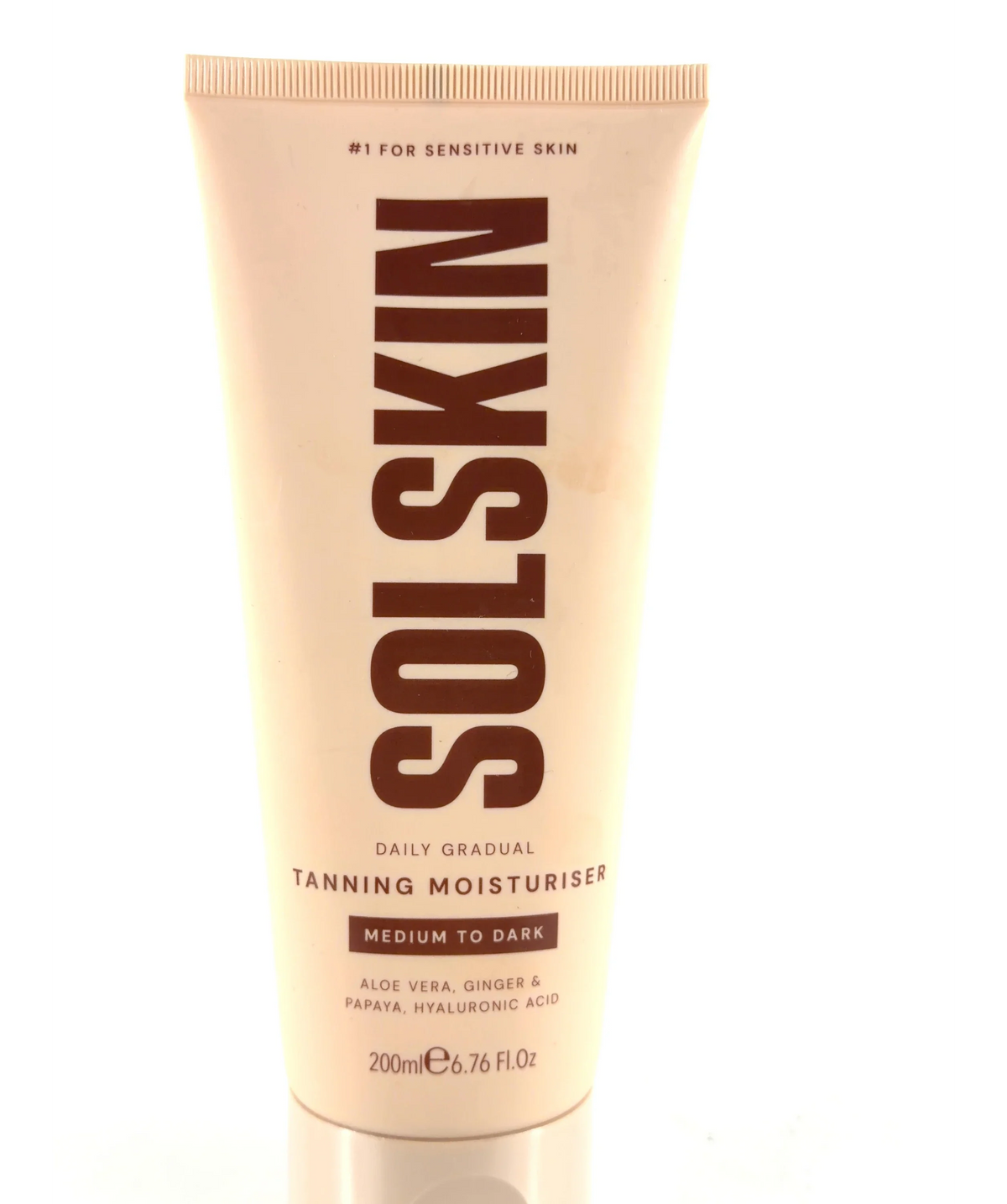 Solskin Medium to Dark Solskin Daily Gradual Tanning Moisturiser - Medium to Dark, size 200ml — label