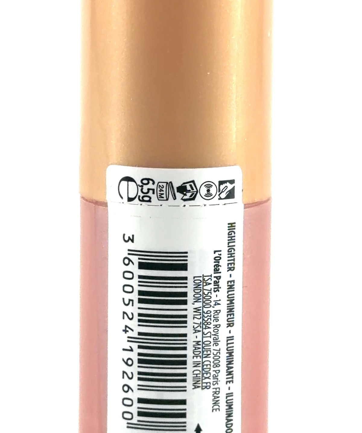 L'Oréal Paris 635 Glowy Golden Couture LUMI LE GLOW, size 6.5g — care label
