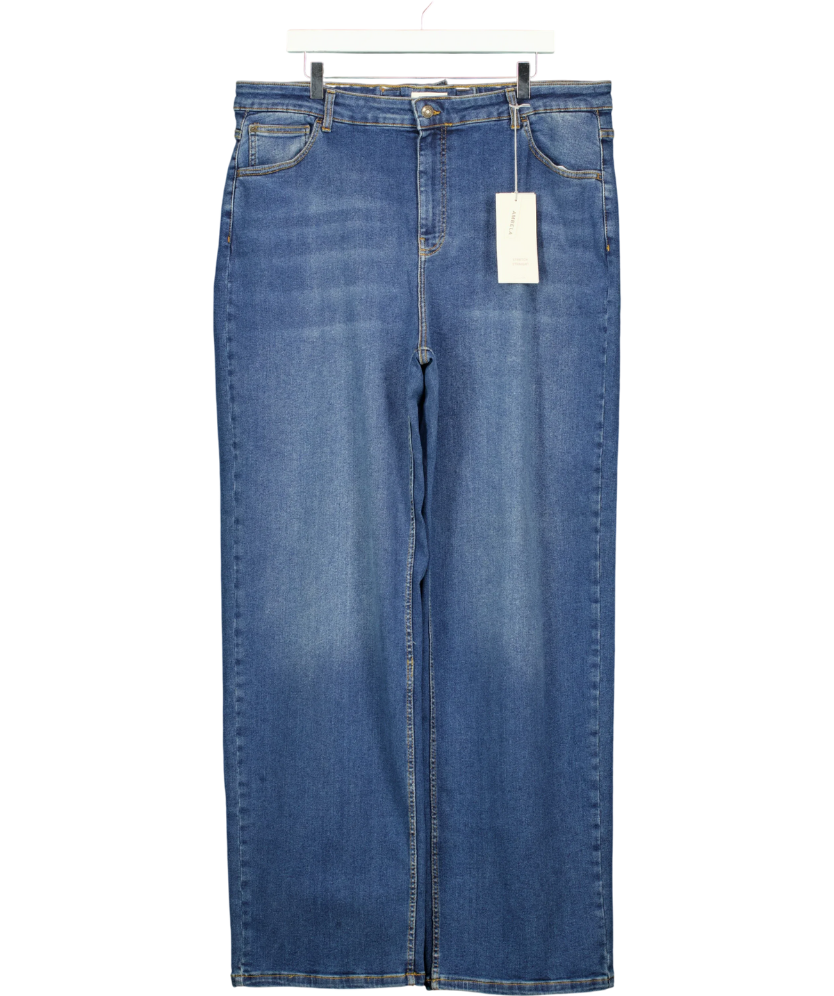 Ambela Blue Stretch Straight Jean, size UK 22 — front