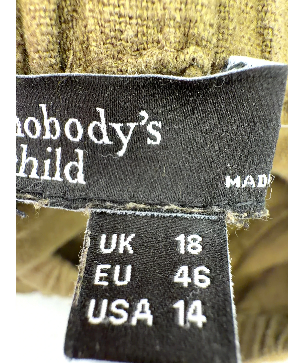 Nobody's Child olive green Tadlow Trousers, size UK 18 — care label