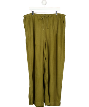 Nobody's Child Olive Green Linen Blend Tadlow Trousers UK 18