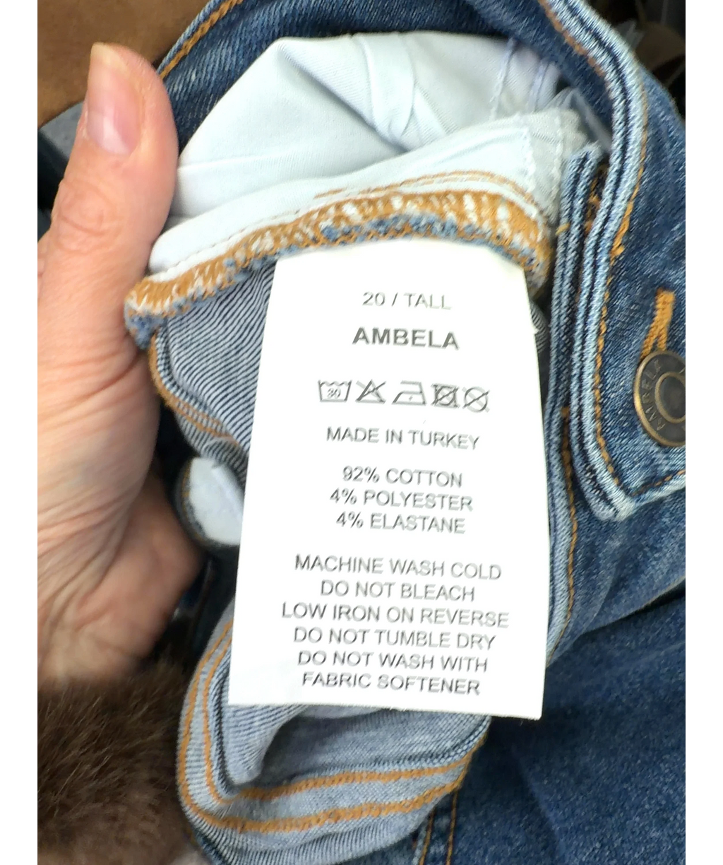 Ambela Blue Stretch Straight Jean, size UK 20 — label