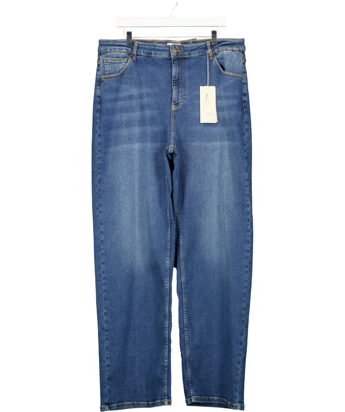 Ambela Blue Stretch Straight Jean, size UK 20 — front