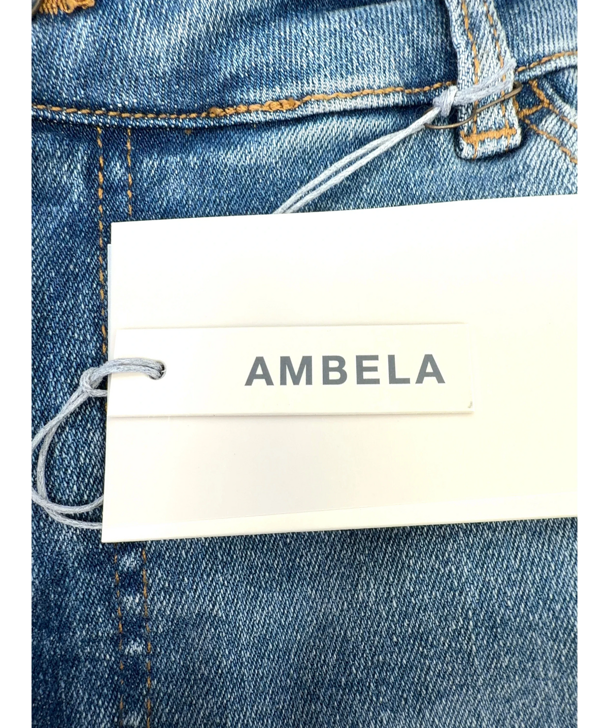 Ambela Blue Stretch Relaxed Mom Jean, size UK 18 — detail