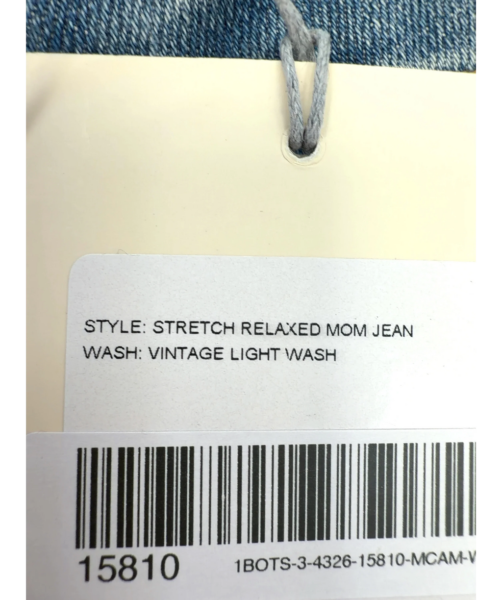 Ambela Blue Stretch Relaxed Mom Jean, size UK 18 — label