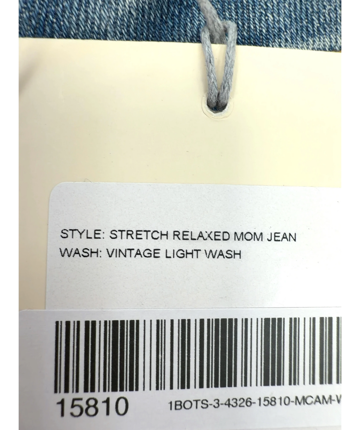 Ambela Blue Stretch Relaxed Mom Jean, size UK 18 — label