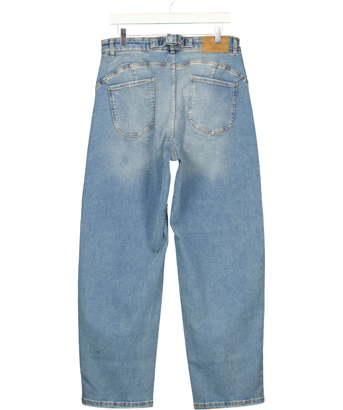 Ambela Blue Stretch Relaxed Mom Jean, size UK 18 — back