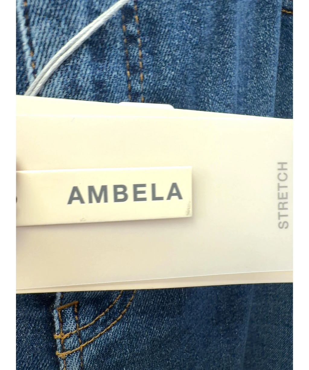Ambela Blue Stretch Relaxed Mom Jeans, size UK 18 — detail