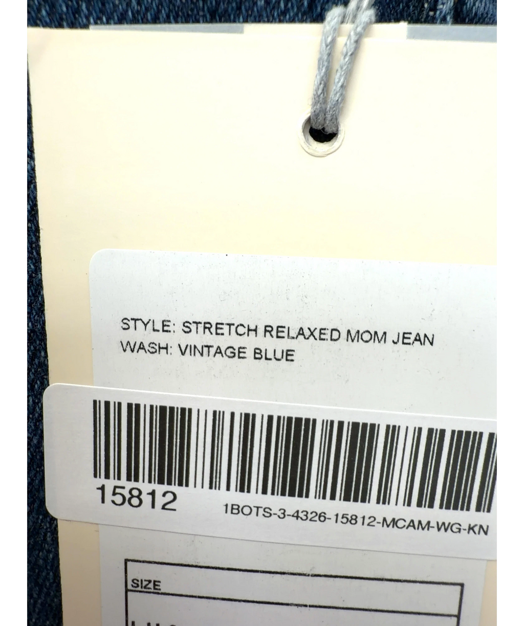 Ambela Blue Stretch Relaxed Mom Jeans, size UK 18 — label