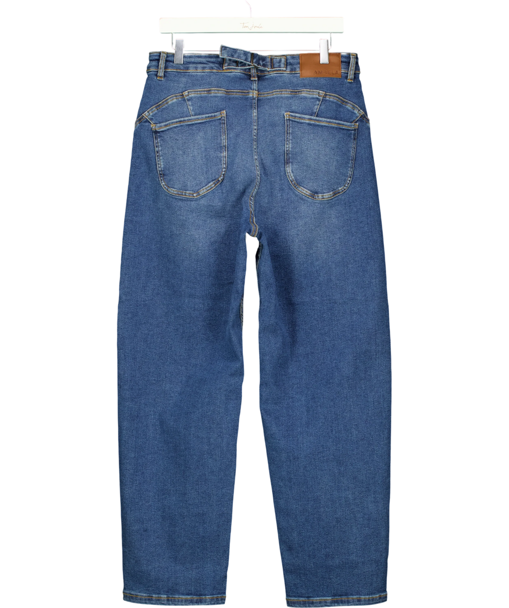 Ambela Blue Stretch Relaxed Mom Jeans, size UK 18 — back