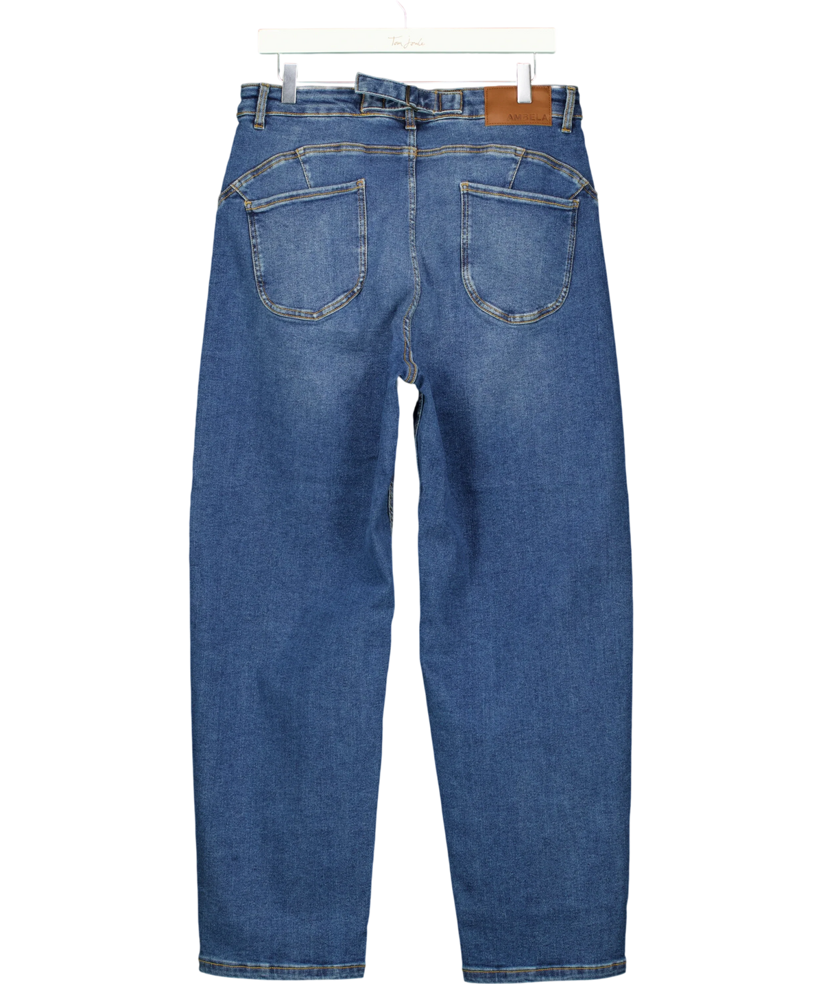 Ambela Blue Stretch Relaxed Mom Jeans, size UK 18 — back