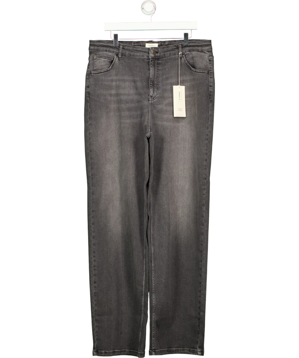 Ambela Black Stretch Straight Jean, size UK 22 — front