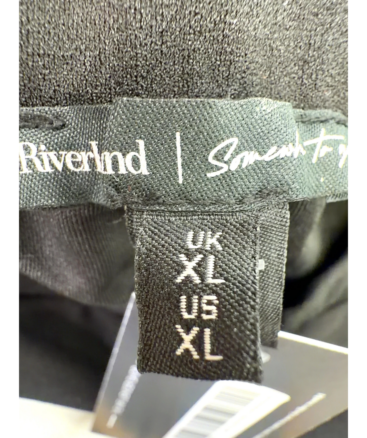 River Island Black Black Pintuck Wide Leg Trouser, size UK XL — care label