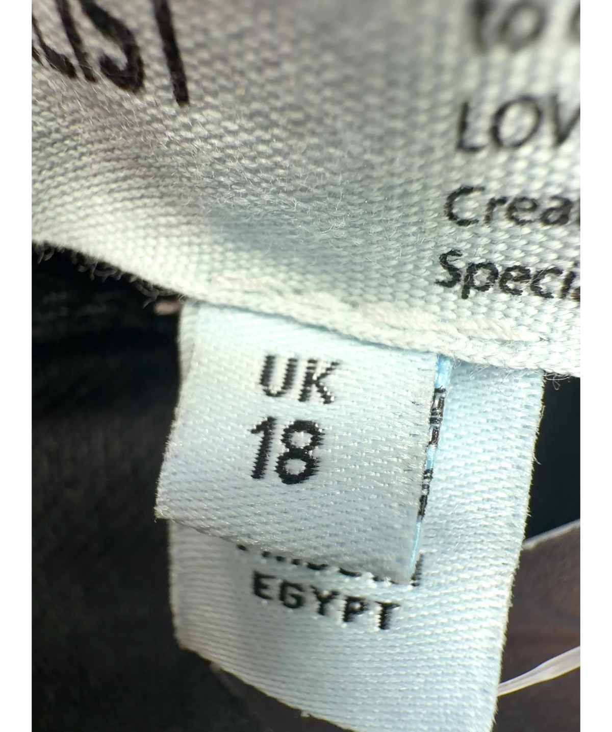 River Island Black Colour, size UK 18 — care label