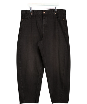 River Island Black Barrel Leg Jeans UK 18