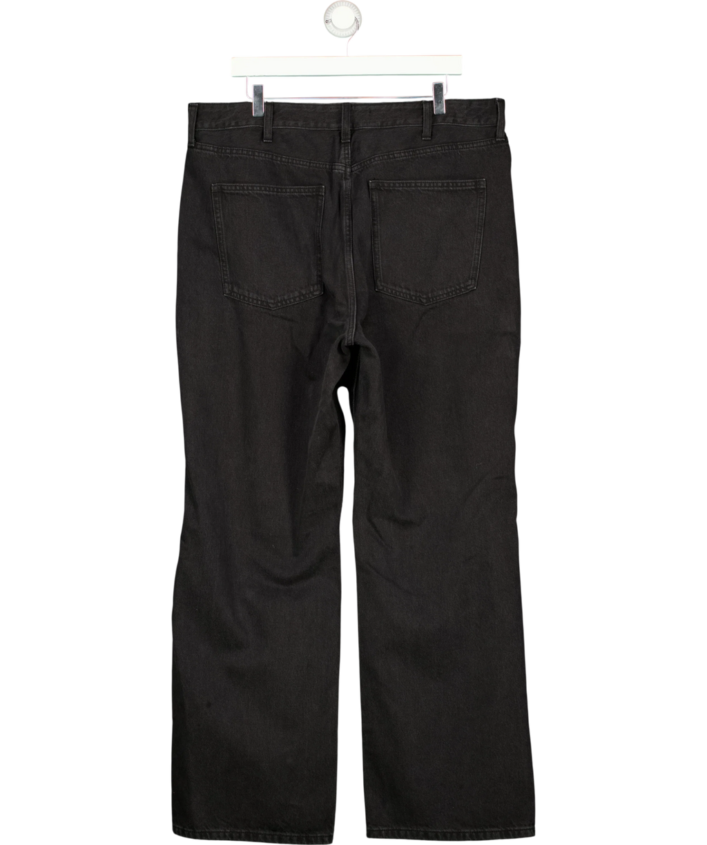 River Island Black plain black straight-leg jeans, size UK 18 — back