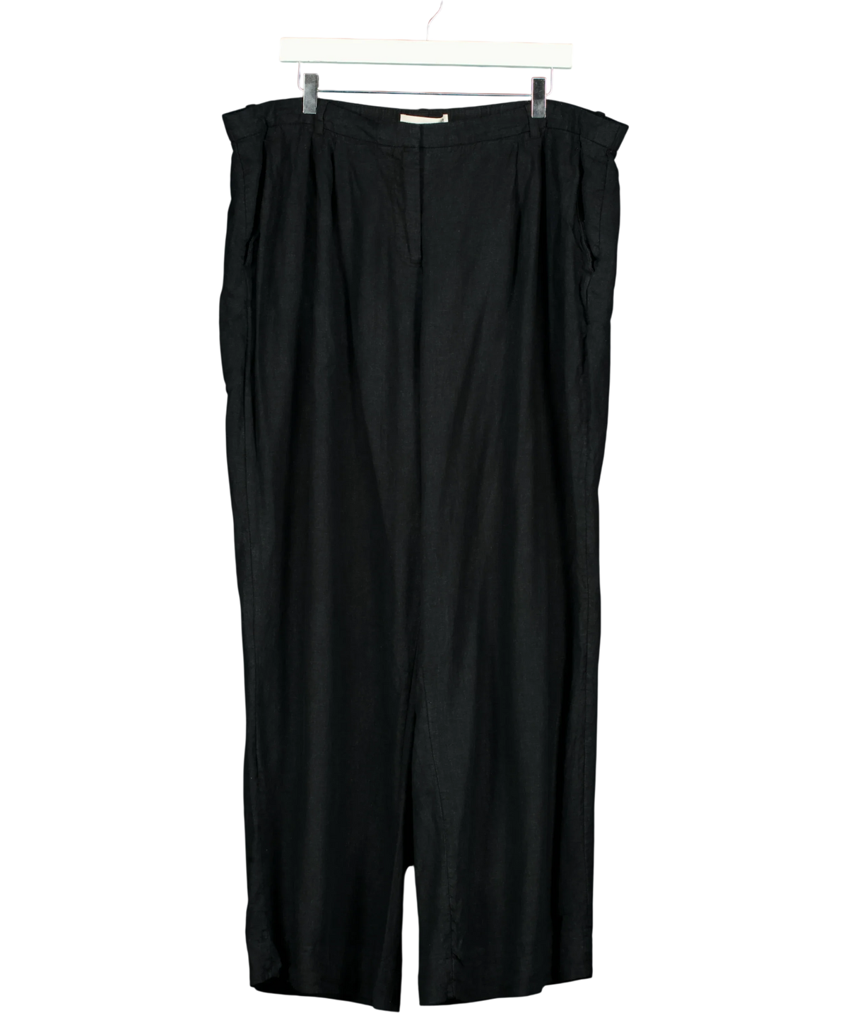 ABERCROMBIE & FITCH Blue Curve Love A&F Sloane Linen-Blend Tailored Wide Leg Pant, size UK 22 — front