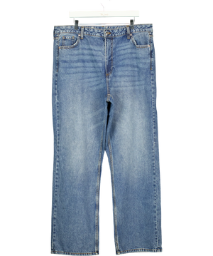 River Island Blue Straight Leg Jeans UK 18