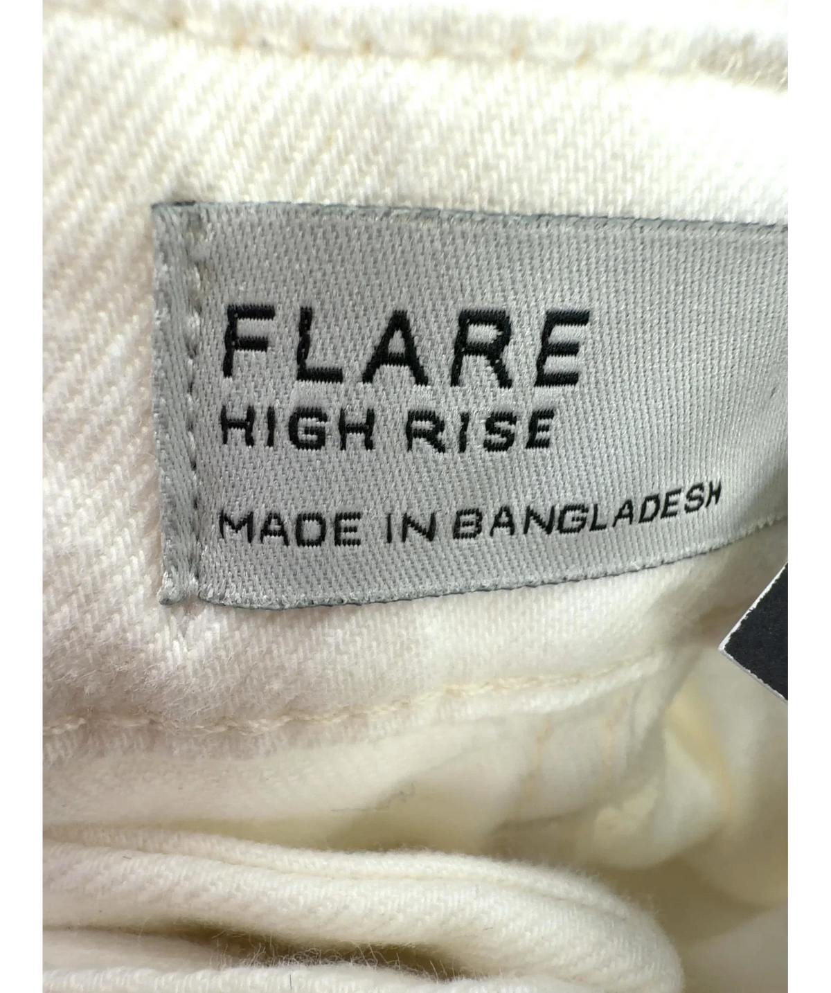Next Cream high-rise flare jeans, size UK 18 — fabric detail