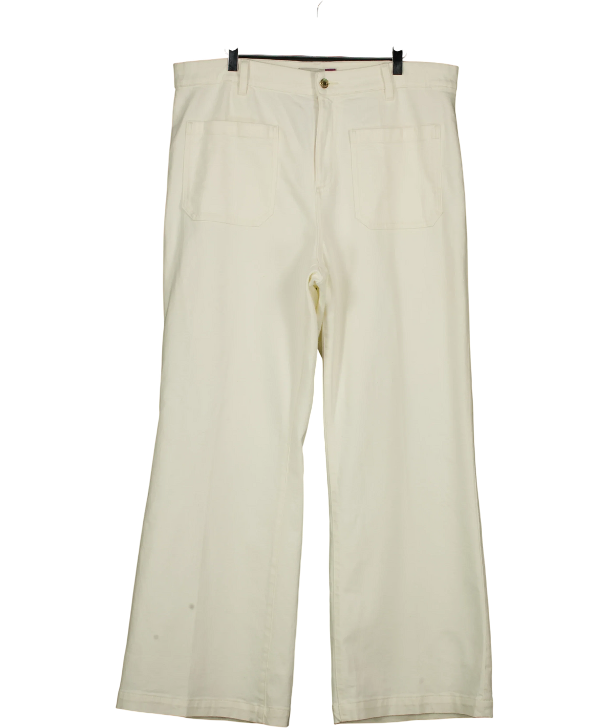 Next Cream high-rise flare jeans, size UK 18 — front