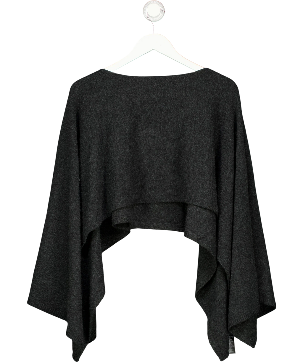 Next Black cropped draped poncho — front
