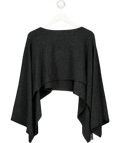 Next Black cropped draped poncho — front