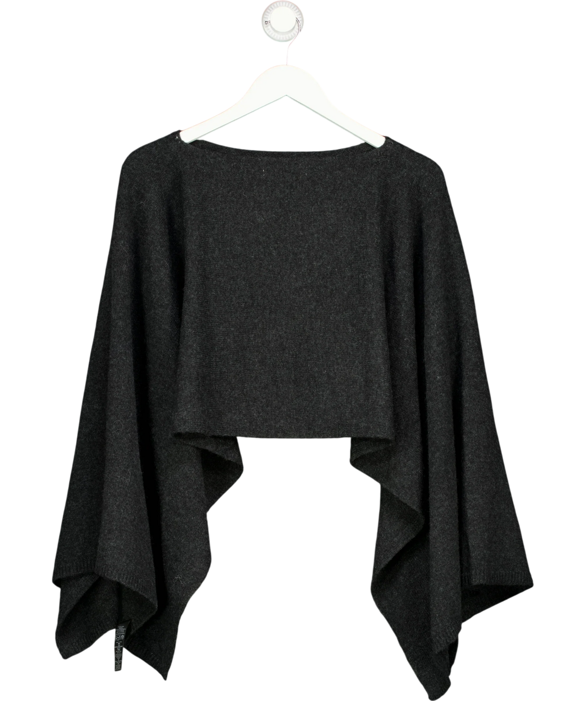 Next Black cropped draped poncho — back