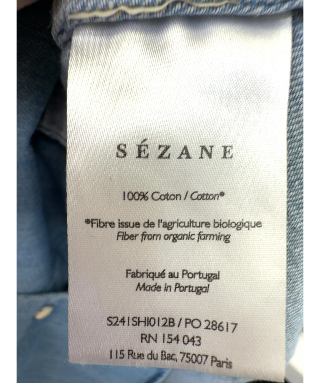 Sézane light blue Max Shirt, size UK 18 — label