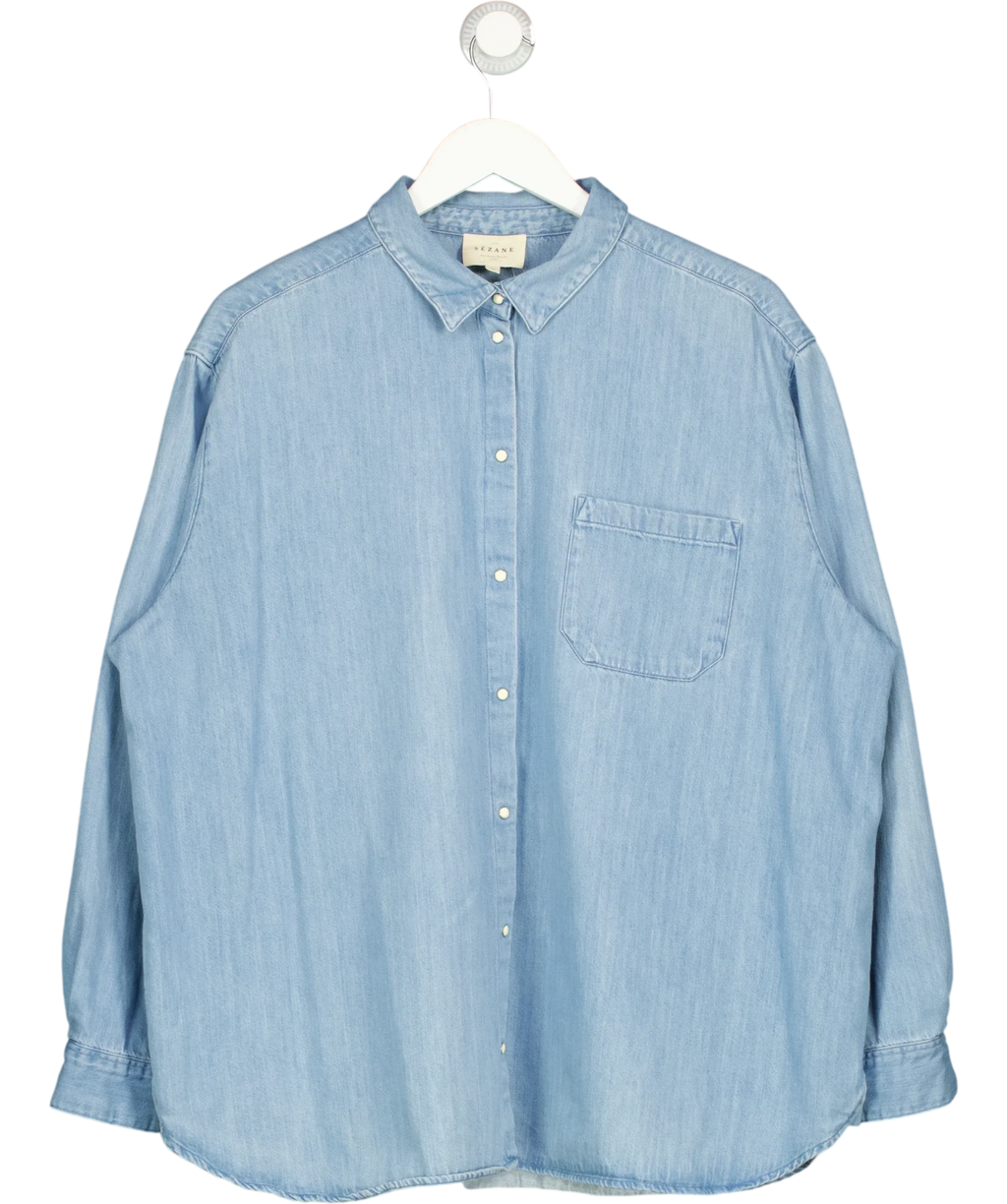 Sézane light blue Max Shirt, size UK 18 — front