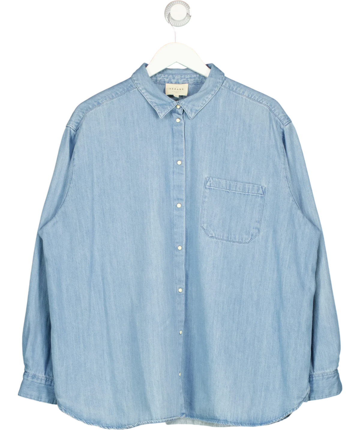 Sézane light blue Max Shirt, size UK 18 — front