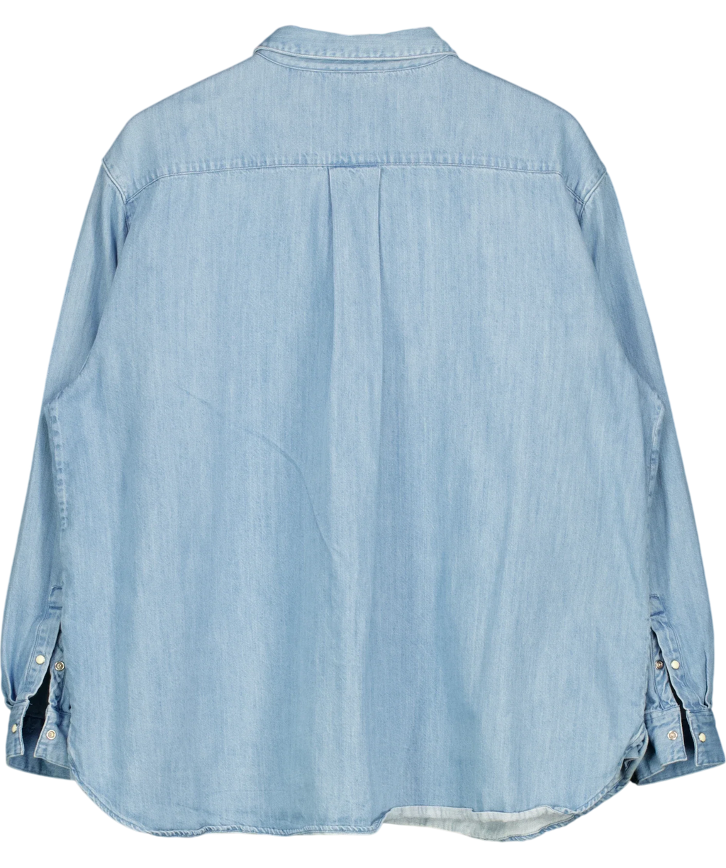 Sézane light blue Max Shirt, size UK 18 — back