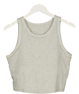 Uniqlo Grey Ribbed Scoop Crop Top UK XXL