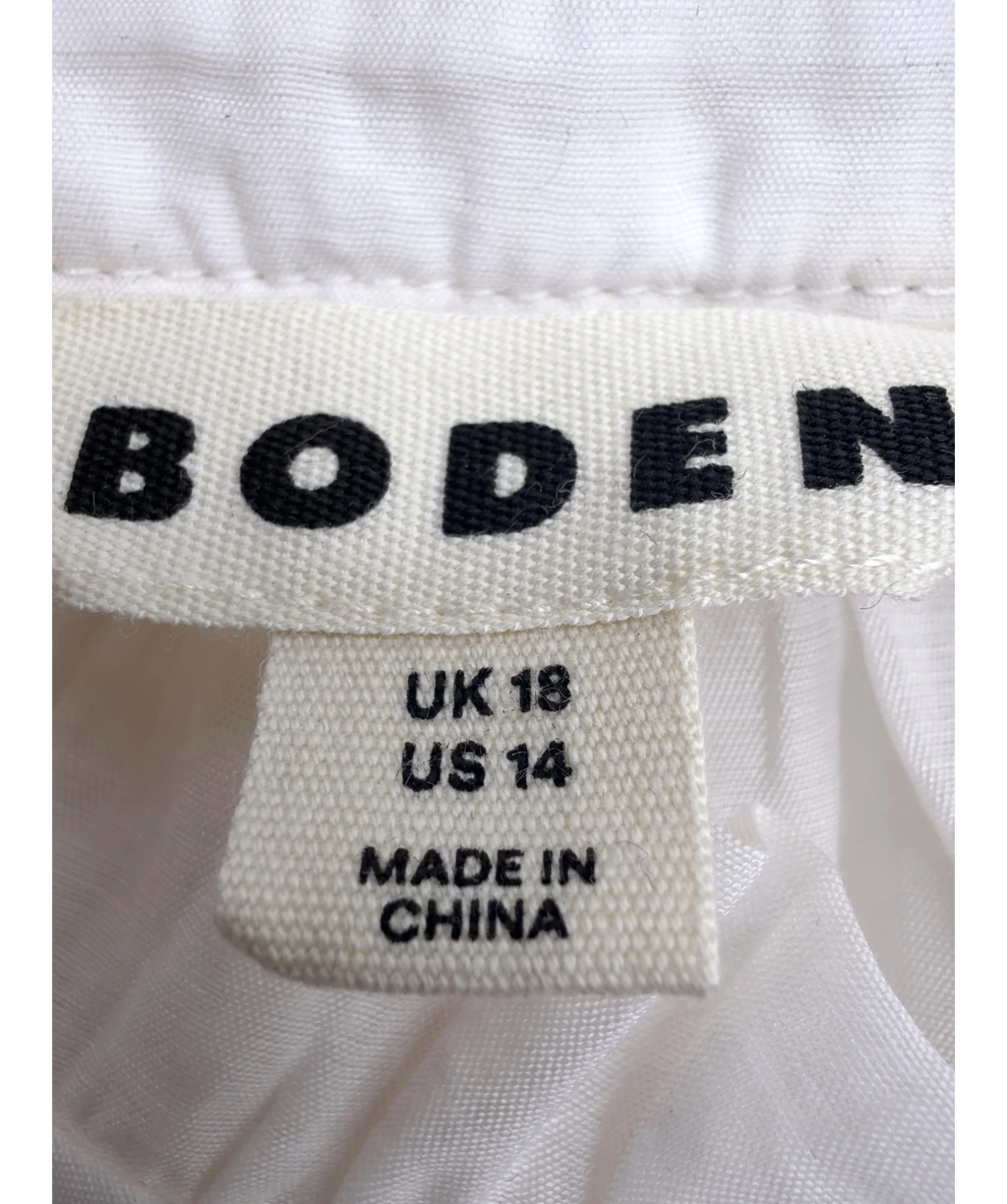 Boden White Lace Trim Top, size UK 18 — care label