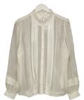 Boden White Lace Trim Top, size UK 18 — front