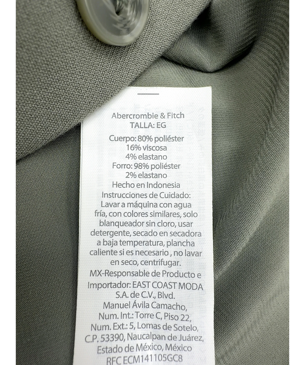 ABERCROMBIE & FITCH Green Colour, size UK XL — label