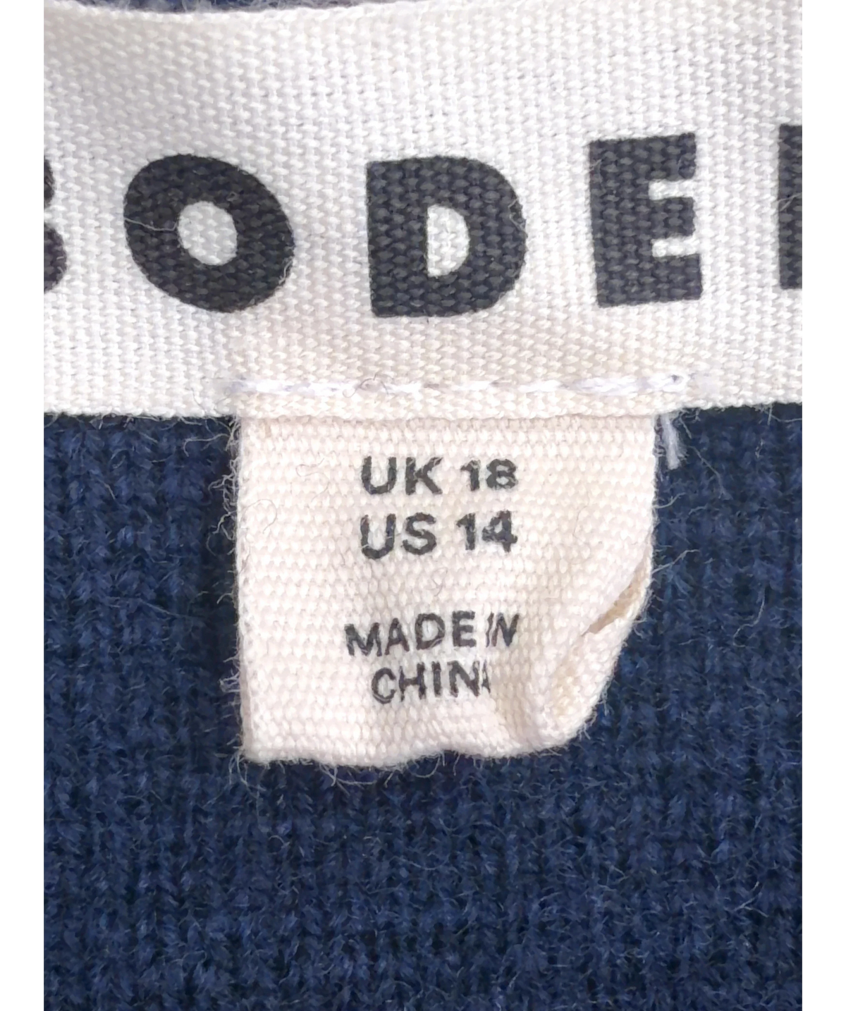 Boden navy Tie Milano Jacket, size UK 18 — care label