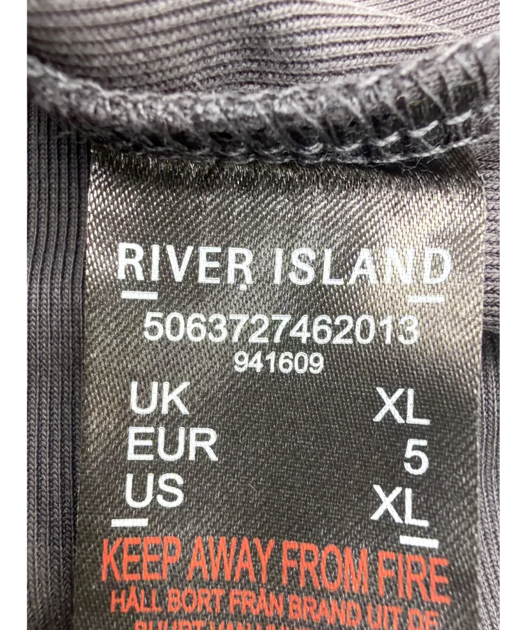 River Island Grey Soft Touch Tank Top, size UK XL — fabric detail