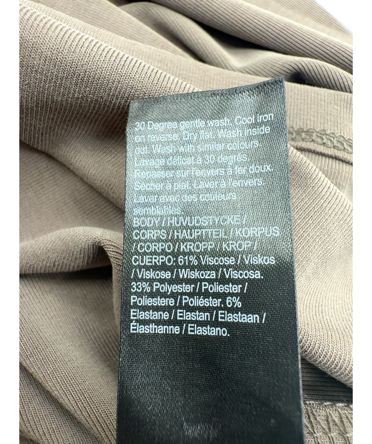 River Island Brown Brown Long Sleeve Soft Touch Top / Button-Through Cardigan, size UK XL — label